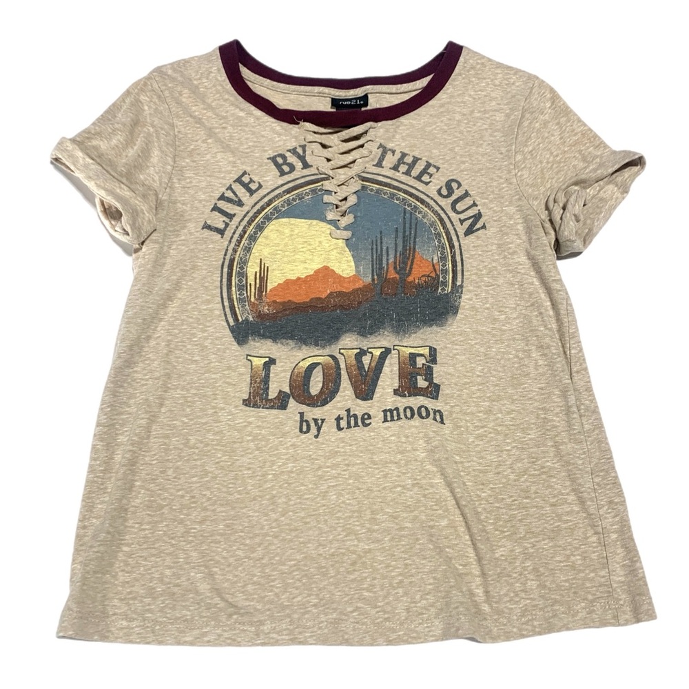 Live by the ☀️Love‎ by the 🌙Rue 21 M 2341 Heather Shirt